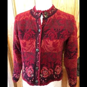 Shades of Red Icelandic Jacket Sweater